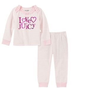 NEW Juicy Couture Pink 2 Piece Pant Set Size 12M